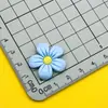 Color Brillante Flor de Cinco Pétalos Flor Estampada Pasador Cuerda para el Cabello Pinza Pinza de Agarre Pegamento en Crema Funda para Teléfono Móvil DIY Accesorios de Resina