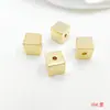 Contas Quadradas Sólidas Lisas Banhadas a Ouro Cobre de Alta Qualidade que Preservam a Cor, Contas Espaçadoras Quadradas, Contas Soltas para Pulseiras, Colares e Acessórios de Joias DIY