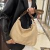 Bolso de mano gamuza otoño 2024 nuevo gran capacidad terciopelo color contrastante nicho bandolera bolso de mano para ir al trabajo bolso