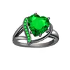 Kawei Moda Europeia e Americana Anel de Grande Marca Anel de Diamante Colorido em Forma de Coração Anel de Zircônia Vermelha Super Brilhante Moda Pronto para Fornecer