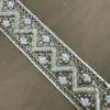 Borde de Encaje Estilo Étnico Multicolor 5CM Cuerda Bordada con Hilo Dorado Lentejuelas Tira Accesorios para Ropa Hanfu DIY En Stock