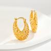 Aretes chapados en oro cobre metal europeo y americano exagerado fábrica de Qingdao aretes huecos femeninos aretes suministro transfronterizo venta al por mayor