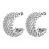 Pendientes de Aro de Moda Versátiles Oro Real de 18K Acero Inoxidable Fundido Pendientes Lazo Forma de C para Mujer Venta al por Mayor Pinzas de Oreja de Hada