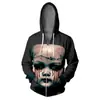 Sudadera con capucha deportiva casual de Halloween 3D con estampado digital, sudadera con capucha de moda para hombre, comercio exterior de Amazon