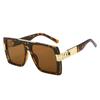 2024 nuevas gafas de sol de caja transfronteriza personalidad europea y americana parte superior plana montura grande rectangulares accesorios de metal gafas de sol de moda