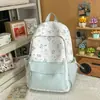 Mochila para Secundaria y Preparatoria, Estilo Coreano, Ligera, Fresca y Sencilla, Gran Capacidad, Estampado de Niña Linda, Estilo Académico, Mochila de Doble Hombro