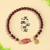 Pulsera Pixiu de Amatista con Perlas de Granate Natural para Mujer Moda Viajes Pulsera de Perlas de Agua Dulce Natural de la Fortuna