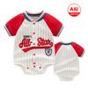 Macacão recém-nascido Verão de manga curta Harper Boy's Baby Climbing Jumpsuit Casual Thin Breathable Fashionable Ball Suit