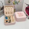 Joyero con letras creativas, portátil, estilo ins, para viajes, anillos, pendientes, collares, pendientes, caja de almacenamiento de joyas para las orejas
