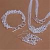 Comércio exterior quente europeu e americano six-line beads chapeado 925 pulseira de prata colar brincos terno em estoque Taobao geração
