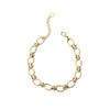 SL037 Whale Rain Jewelry - Pulsera minimalista de cadena francesa europea y americana, combinable con todo, de acero de titanio y chapado en oro para mujer