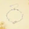 Pulsera de Hoja de Ginkgo Estilo Nuevo de Tres Plateros Esencial Otoño e Invierno Joyería de Nicho Estilo Coreano Temperamento