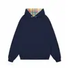 Sudadera con Capucha de Algodón de Alta Calidad de 320g con Bloques de Color a Cuadros para Hombres y Mujeres, Suéter de Manga Larga para Jóvenes con Bolsillos, Se Pueden Imprimir Gráficos