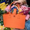 Bolsa de fieltro con lunares para regalo de boda, bolso de mano de fieltro con dibujos animados, bolsa de regalo portátil de fieltro para compras, ideal para hacer tú mismo.