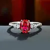 Anel Clássico Retro Francês Realista de Ovo de Pombo Rubi, Anel de Diamante Banhado a Ouro Espinélio Azul, Anel de Casamento, Joia de Anel Feminino