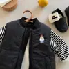 Colete infantil acolchoado, estilo inverno 2026 para meninos, peça externa espessa e quente, colete acolchoado para bebê, blusa temática de urso para meninas