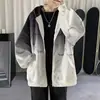 Cárdigan suelto estilo coreano con degradado para hombre, suéter, ropa de pareja, nuevo otoño, estudiante, callejera, con capucha, uniforme de béisbol