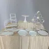 Suporte de mesa de sobremesas em estilo creme, decoração de mesa de casamento, suporte para bolo de aniversário, bandeja de ferro para sobremesas