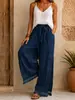 2026 Novas Roupas Femininas Amazon Europeu e Americano Transfronteiriço Calças de Pernas Largas Estilo Boêmio Resort com Fenda Lateral Renda e Franjas