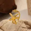 Moda Transfronteriza Europea y Americana Anillo de Acero Inoxidable con Forma Especial para Mujer Retro Popular Geométrico Ajustable Anillo de Acero de Titanio Lote
