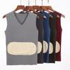 Chaleco térmico de doble cara para hombre y mujer, otoño e invierno, con felpa, más grueso, sin costuras, ropa interior, protector de cintura, protector de abdomen