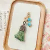Nuevo Estilo Año del Caballo Estilo Chino Tíbet Borla Colgante Pequeño Cadena para Teléfono Encanto para Bolso DIY Brocado Song Accesorio Decorativo Pequeño