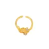 Anillo de Serpiente Vintage Golden Rose para Mujer, Moda Abierto Versátil Elegante Floral Personalidad Joyería de Gama Alta al por Mayor