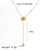 Set de Joyería de Aretes y Collar de Girasol con Diseño de Nicho Li Quan Chapado en Oro de 18K Incrustado con Diamantes y Circonita Aretes de Acero Inoxidable para Mujer