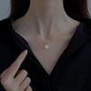 Collar de corazón brillante de doble capa para mujer, diseño elegante y sofisticado, cadena de clavícula elegante y versátil.