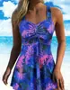 2027 Comércio Exterior Transfronteiriço Maiô Peça Única Feminino Estilo Saia Estampada Amazon Beach Sand Feel Biquíni Roupa de Banho Secagem Rápida
