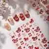 Ano Novo Céu Ano do Cavalo Fofo Embossado 3D Adesivos para Unhas Impermeável Cavalo de Balanço Decoração de Unhas