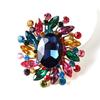 Broche de Vidro Cristalino Broche de Liga Retro Broche de Cristal Colorido Multicolorido Opcional Novo Estilo
