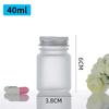 Botella Cápsula Transparente de 40 ml, Botella de Cordyceps, Botella Esmerilada para Polvo de Medicina en Gránulos, Botella de Dulces, Botella de Cordyceps, Botella de Vidrio Sellada