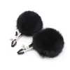 Juguetes Sexuales para Adultos SM Sabor Pesado Femenino Bola de Pelo Pinza para Pezones Negro Rojo Flirteo Juguete Portátil Accesorios de Cama