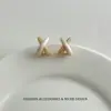 Pendientes de botón de plata S925 con aguja, moda exquisita, pequeños, microincrustados con circonita, diseño de gota de aceite y cruz, para mujer, diseño versátil