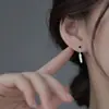 Brincos e tarraxas de pena da moda banhados a prata para mulheres, estilo coreano, elegantes, modernos, design de nicho, direto do fabricante