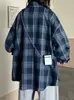 Camisa de manga larga a cuadros retro para hombre, corte holgado estilo Hong Kong, versátil camisa a cuadros casual para primavera y otoño, transfronteriza