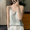 Camisola de Verano para Mujer, Camisola de Acetato, Sexy Escote en V, Chaleco de Satén sin Mangas, Moderno y Versátil