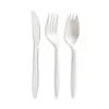 Faca, Garfo e Colher Biodegradáveis de Amido de Milho Descartáveis Espessados Utensílios de Mesa Diários Colher Faca, Garfo e Colher de Cabo Longo para Levar Conjunto