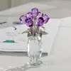 Figura de Cristal Elegante Souvenir Cristal Rosa Regalo Adorno de Escritorio Decoración del Hogar Flor de Cristal Fabricante Lote