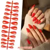 Manicura de Color Sólido Largo Uñas Portátiles Manicura de Gama Alta Uñas Postizas Forma de Almendra Brillantes Uñas Removibles Producto Terminado
