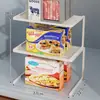 Estantes apilables para congelador Organizador de almacenamiento para congelador Divisor multicapa Cesta de alimentos para refrigerador