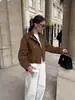 Para Exportación Transfronteriza Spot Otoño 2025 Nueva Chaqueta de Gamuza Fresca para Mujer Estilo Europeo y Americano