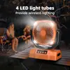 Venta directa de fábrica: ventilador de camping de gran capacidad con luz nocturna, ventilador portátil con power bank, ventilador para tienda de campaña, batería de larga duración