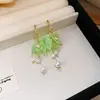 Pendientes de Plata S925 con Aguja, Super Hada Dulce, Borla de Perla en Forma de Pétalo, Pendientes de Diseño Nicho, Sensación de Temperamento, Pendientes de Estilo Festivo