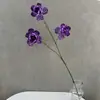 Flor de Princesa de Tres Cabezas Decoración de Boda Día de San Valentín Cumpleaños Flor Artificial Arte Floral Hecho a Mano Sala de Transmisión en Vivo Paisajismo del Hogar Flor Falsa