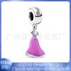 Pulsera Pandora Cobre Blanco Plateado Colgante Falda Princesa Cenicienta Disney Pegamento Accesorios DIY Cuentas