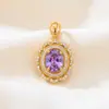 Colgante Transfronterizo Estilo Europeo y Americano Cobre Morado Microincrustado Circonita Accesorios de Joyería DIY de Alto Grado Personalizados Comercio Exterior Accesorios Versátiles