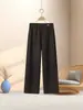 Nuevos estilos de invierno para mujeres de mediana edad: pantalones de moda y casuales, de corte holgado, cintura alta y pierna recta para primavera y otoño