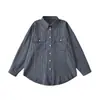 Camisa Xadrez Retrô Americana para Mulheres, Cardigã Soltinho de Botão Único, Camisa Elegante e Versátil de Manga Longa